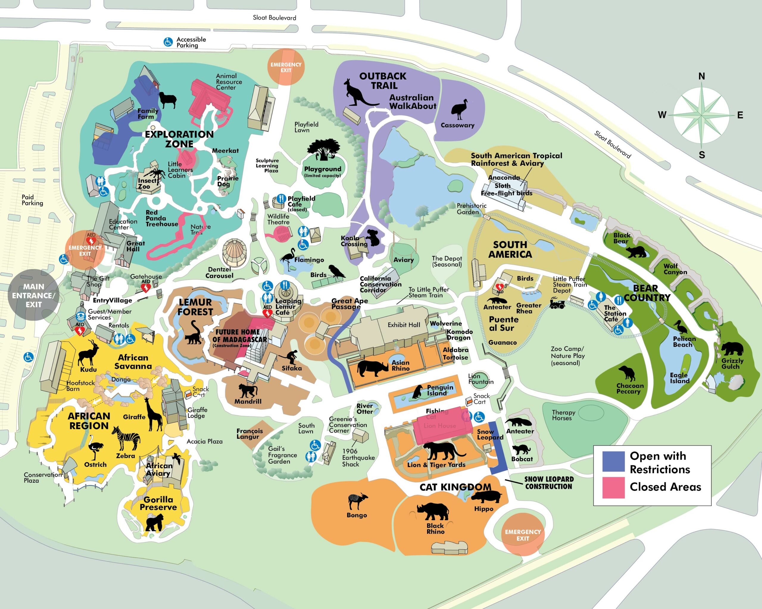 Zoo Map | San Francisco Zoo &amp; Gardens